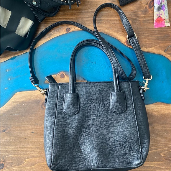 Black and Gold Leather Purse | 2-In-1 Purse Set - Picture 3 of 10